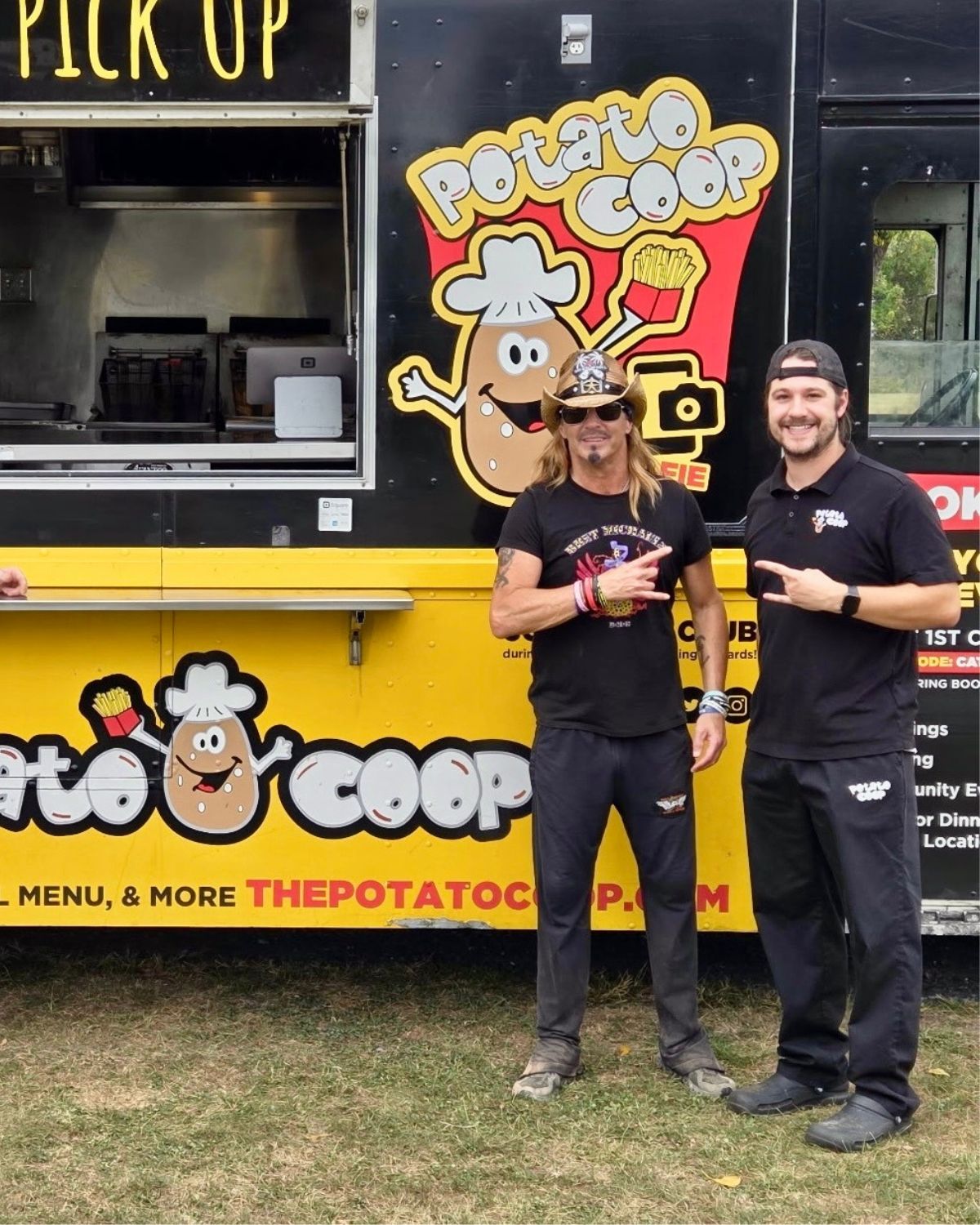 Bret Michaels with Allen at the Potato Coop truck