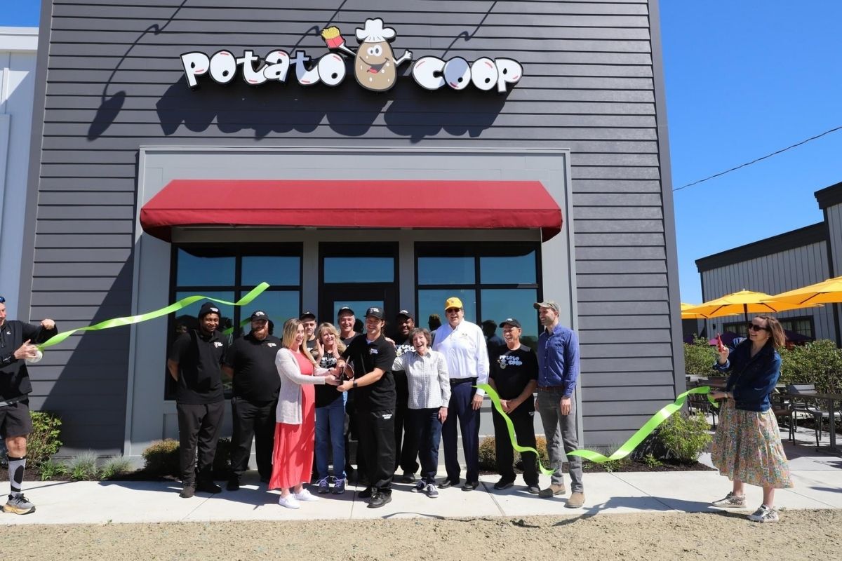 Ribbon cutting at the Potato Coop restaurant opening